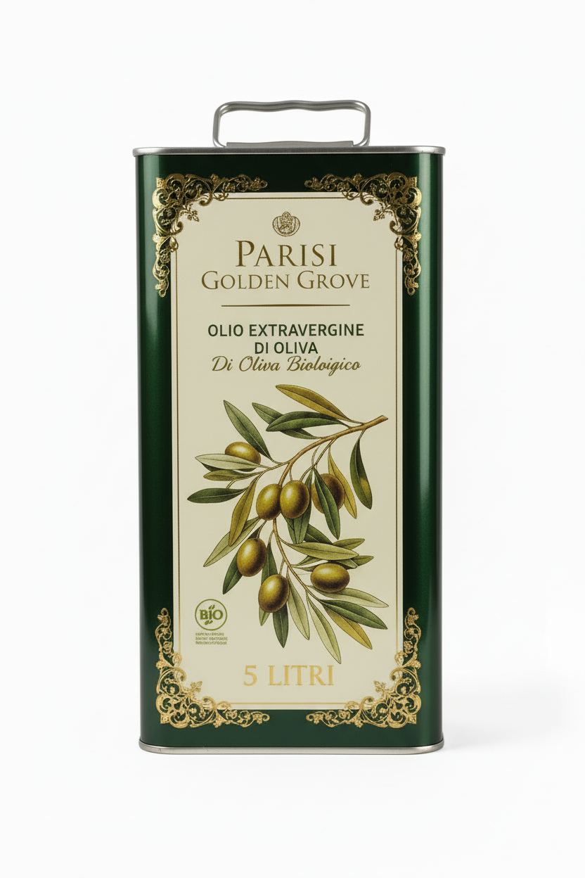 Latta 5 Litri PARISI GOLDEN GROVE - Vista Frontale Etichetta